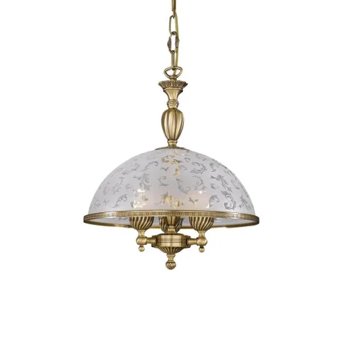Люстра подвесная  L 6202/38 Reccagni Angelo белая на 3 лампы, основание античное бронза в стиле классический  фото 3